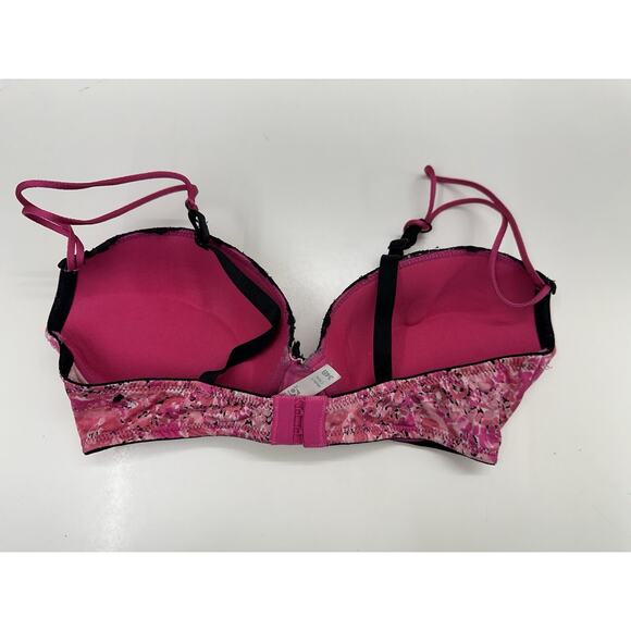 Apt. 9 Intimates Womens Bra Size 34B Pink Floral Black Padded Adjustable - Picture 6 of 10